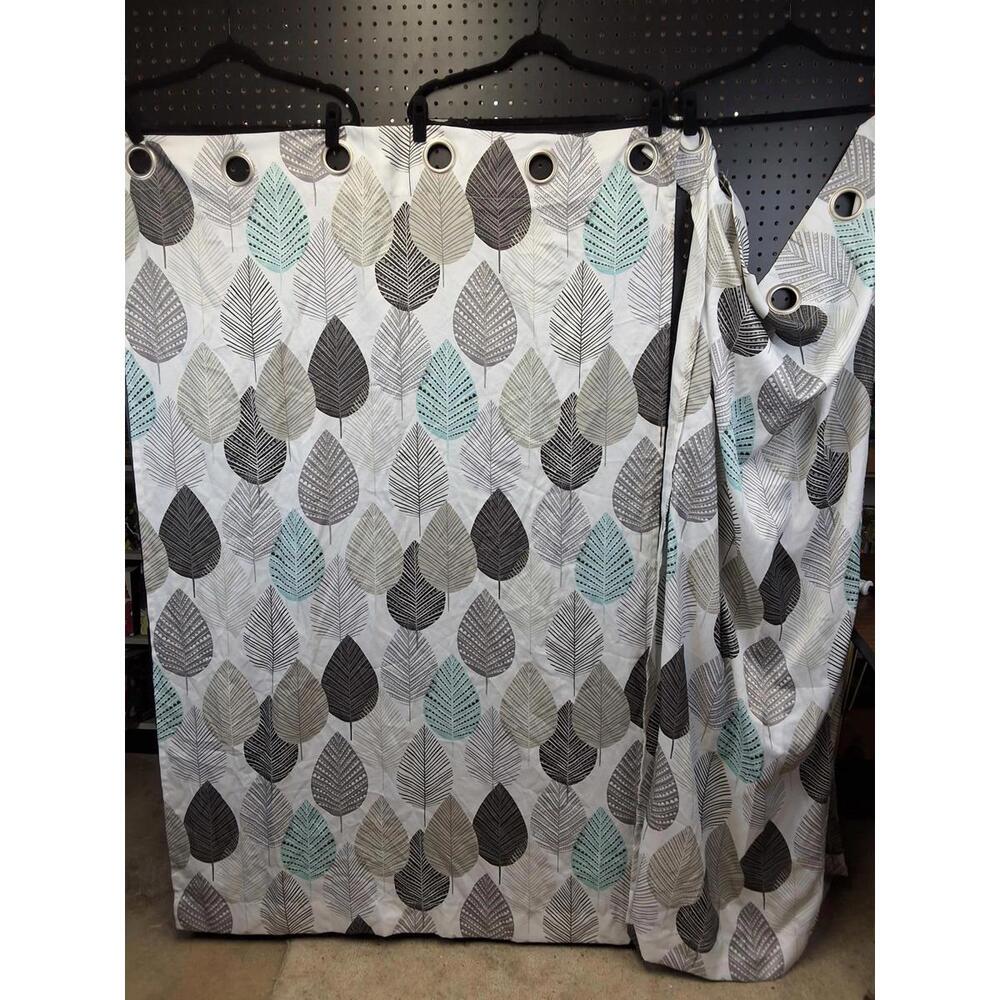 Stylish Leaf Pattern Curtains with Grommets